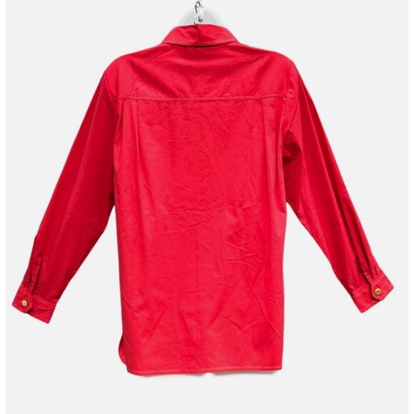 NWT Bob Mackie Wearable Art Red Embroidered Starburst Jacket Womens Small Tunic - Picture 13 of 16